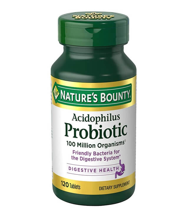 NATURE'S BOUNTY | ACIDOPHILUS PROBIOTIC 100 MILLION ORGANISMS DIGESTIVE HEALTH TABLETS